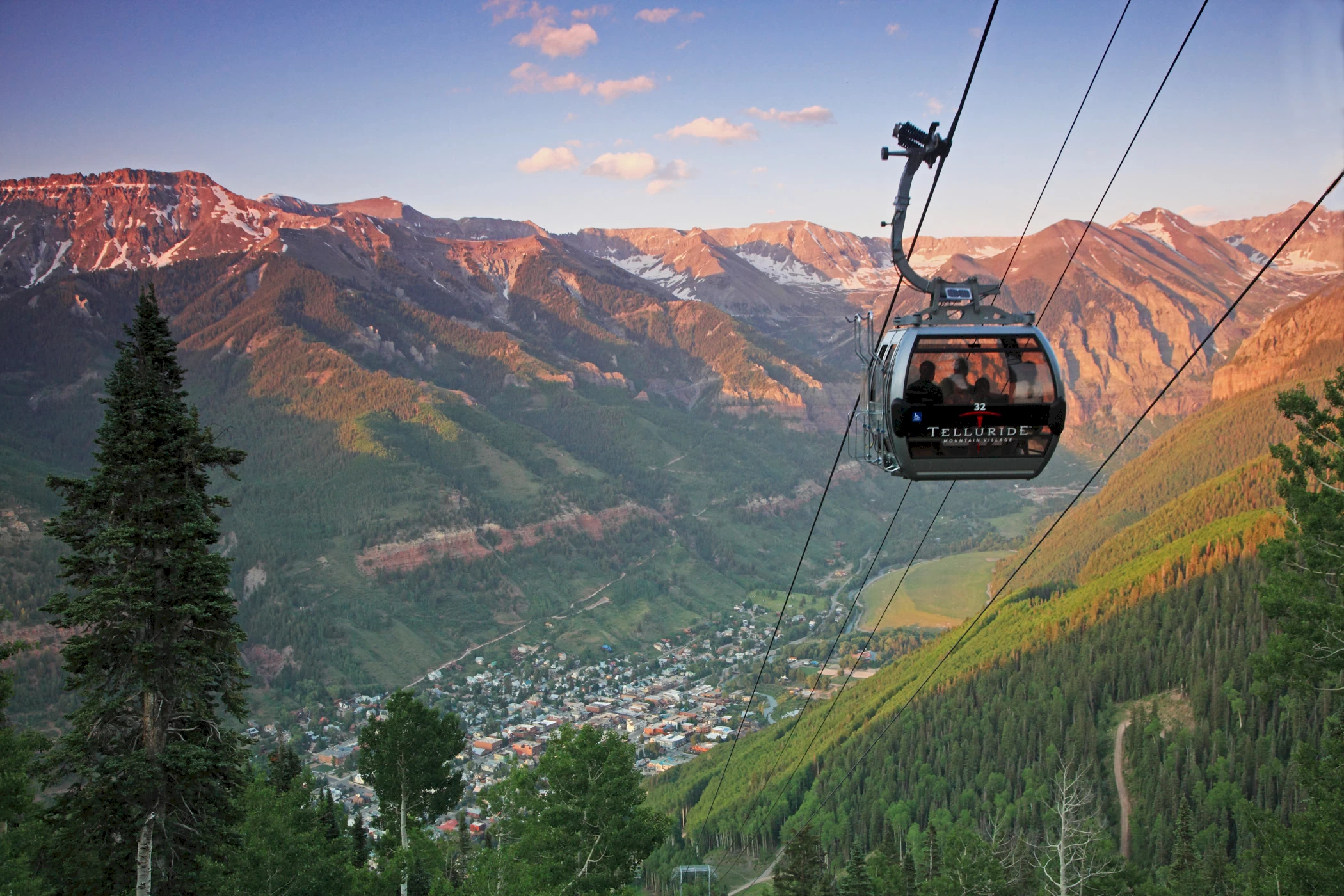 A gondola ride through mountains, made from LEGO  bricks